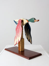 antique folk art wooden mallard duck