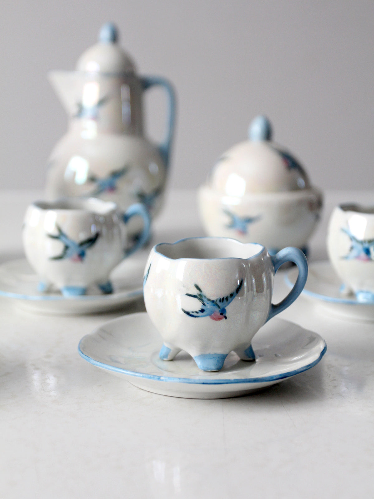 antique German miniature porcelain tea set