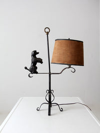 vintage wrought iron poodle lamp