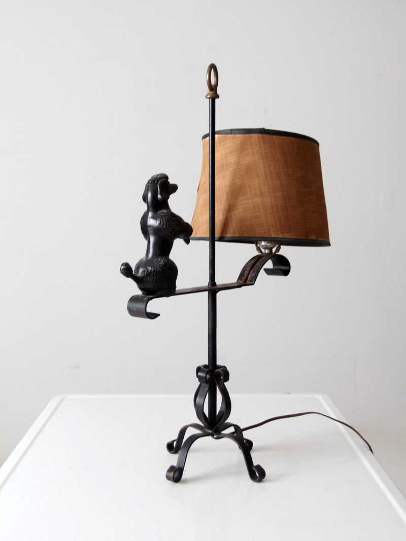 vintage wrought iron poodle lamp