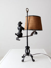 vintage wrought iron poodle lamp