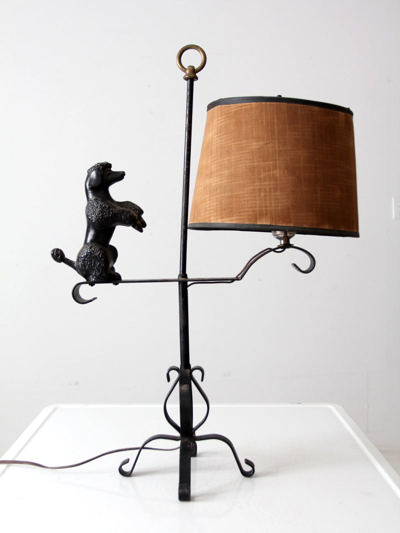 vintage wrought iron poodle lamp