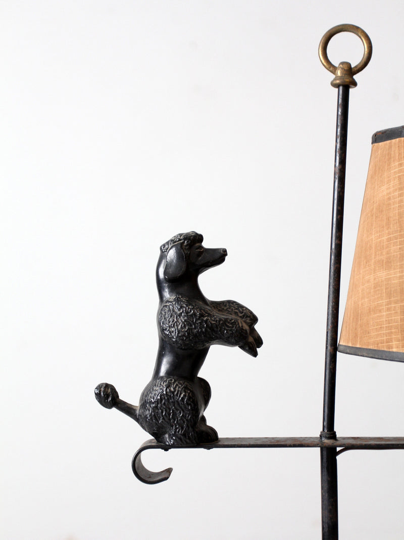 vintage wrought iron poodle lamp