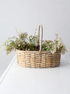 vintage white splint weave basket