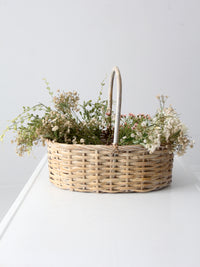 vintage white splint weave basket