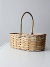 vintage white splint weave basket