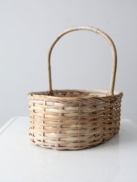 vintage white splint weave basket