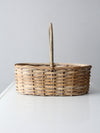 vintage white splint weave basket