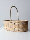 vintage white splint weave basket