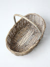 vintage white splint weave basket