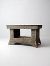 antique wicker library table