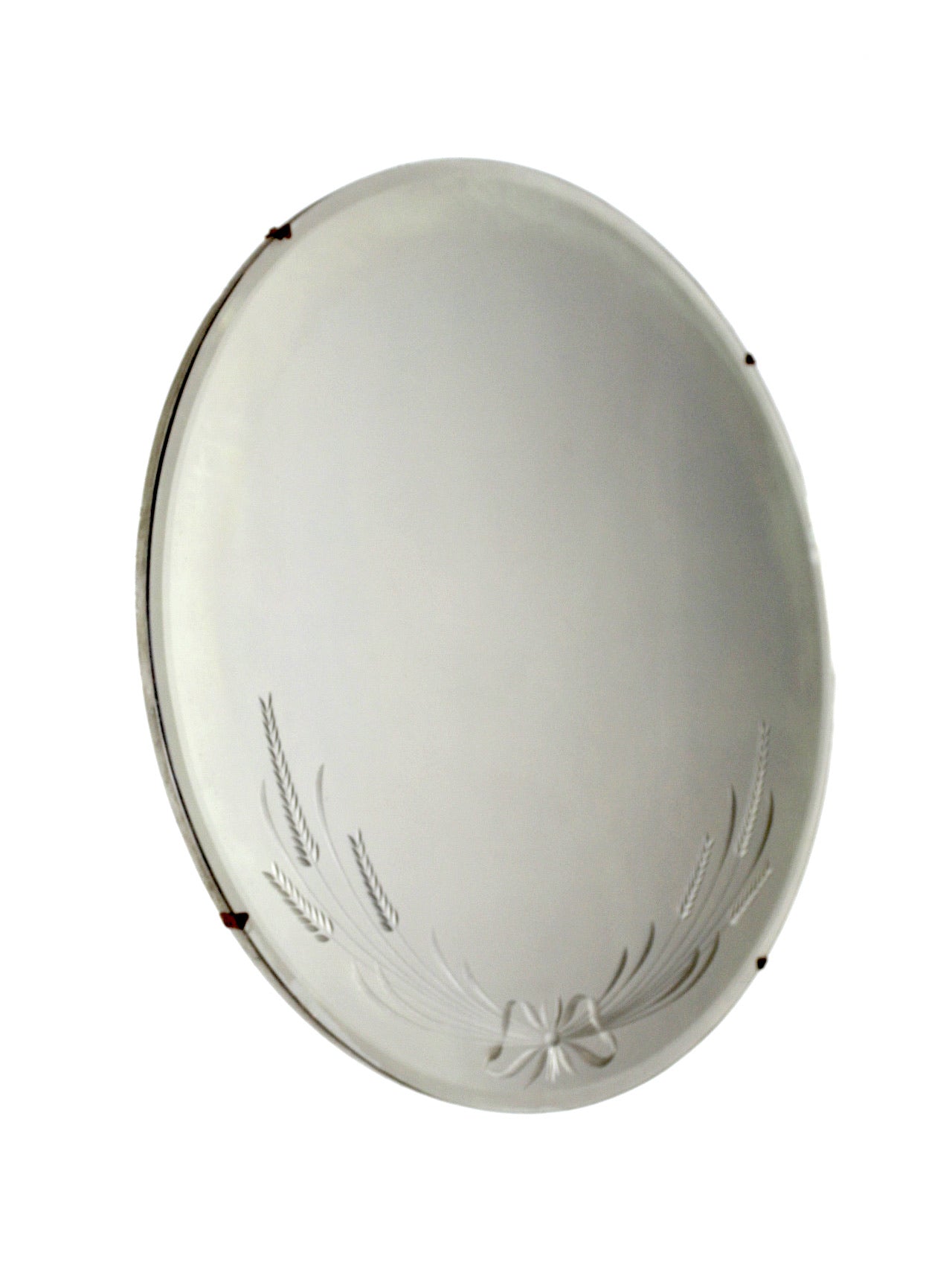 antique round etched mirror
