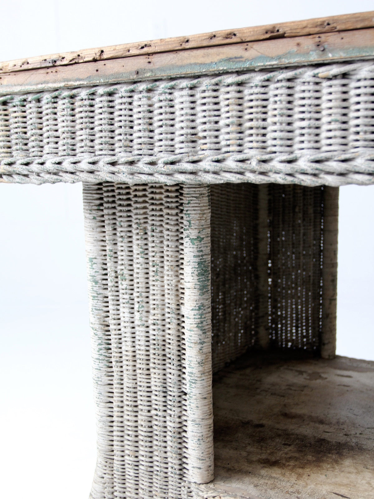 antique wicker library table