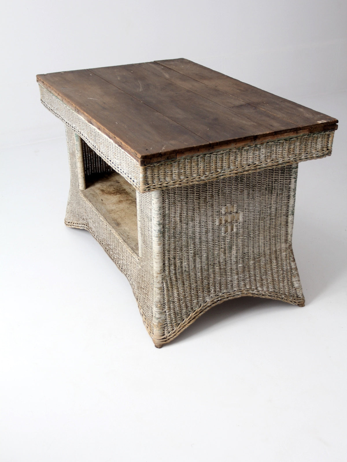 antique wicker library table 86 Vintage