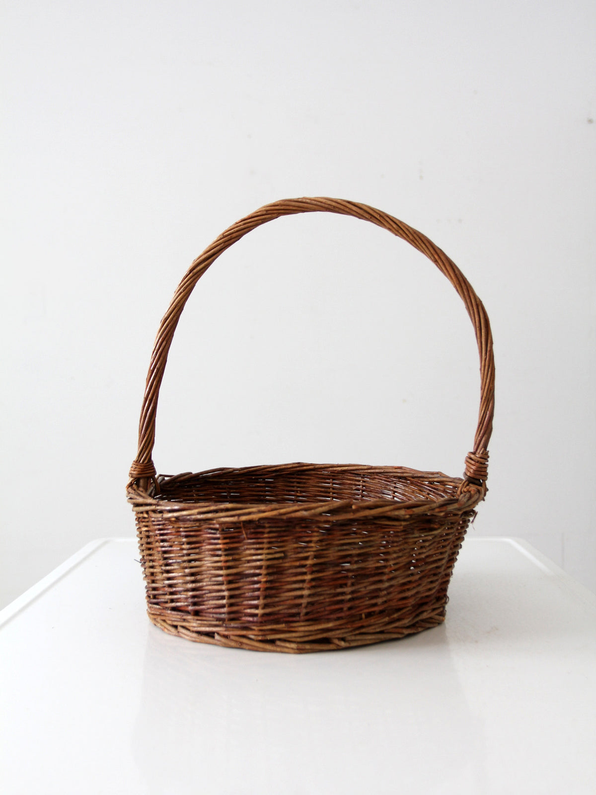 vintage wicker handle basket