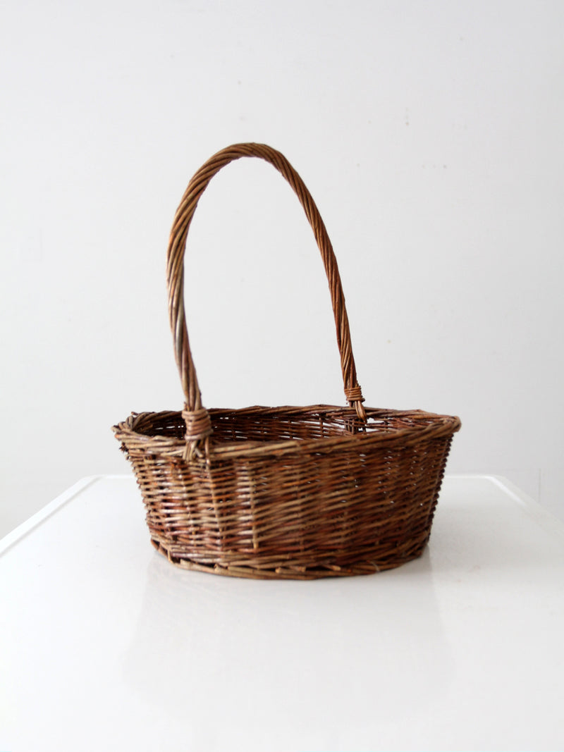 vintage wicker handle basket