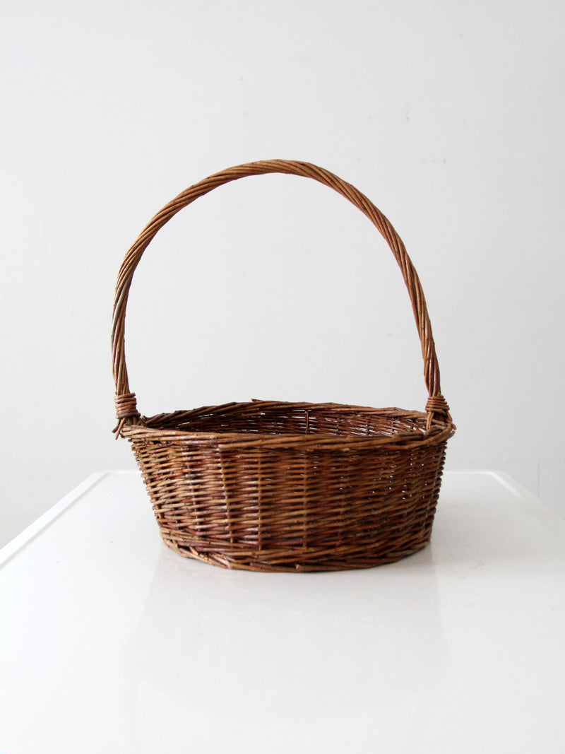 vintage wicker handle basket