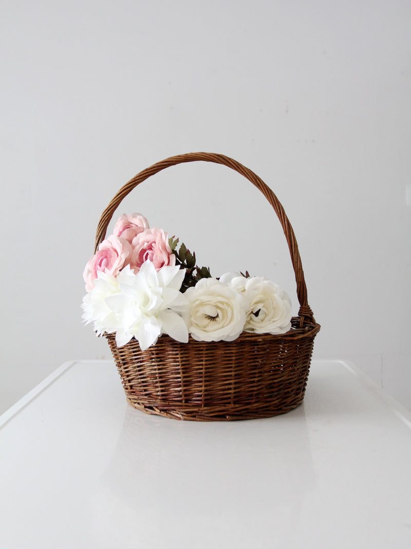 vintage wicker handle basket