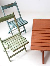 vintage wooden patio set