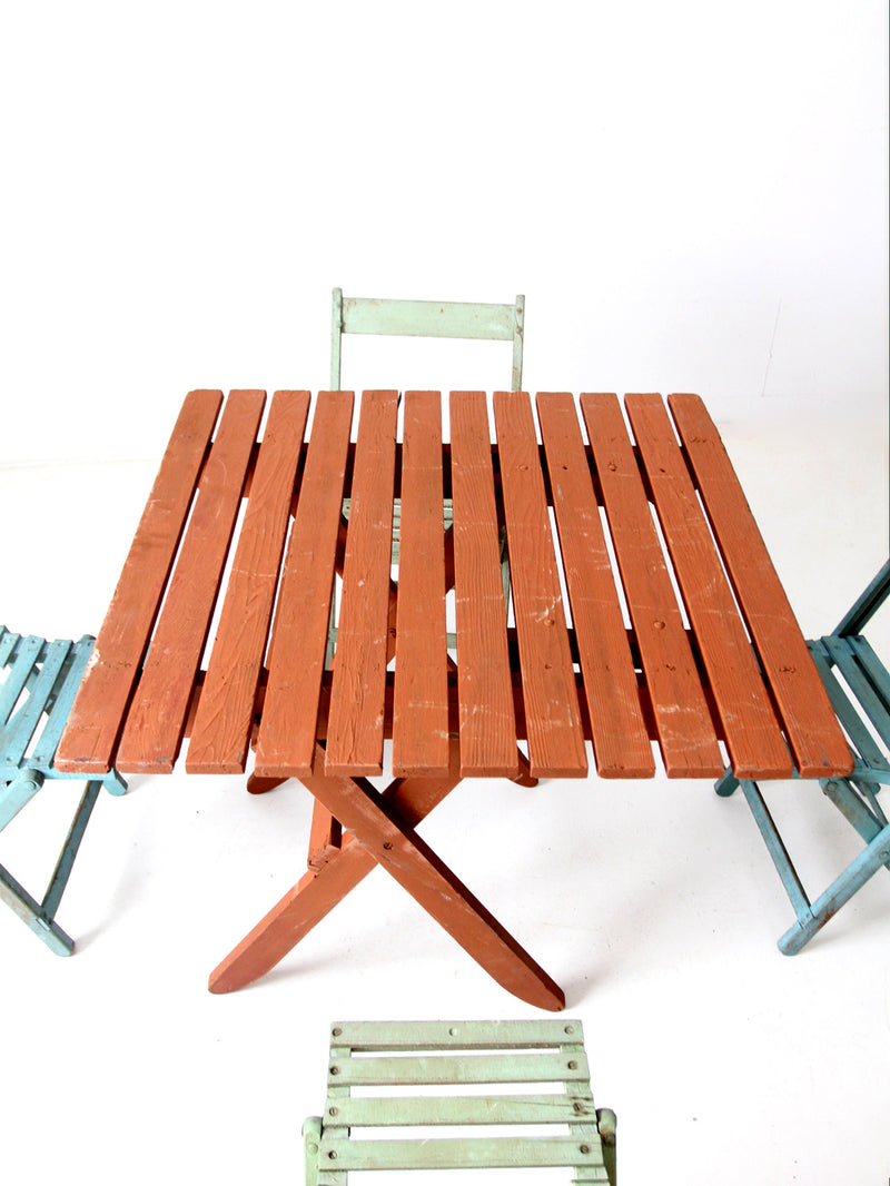 vintage wooden patio set