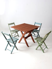 vintage wooden patio set