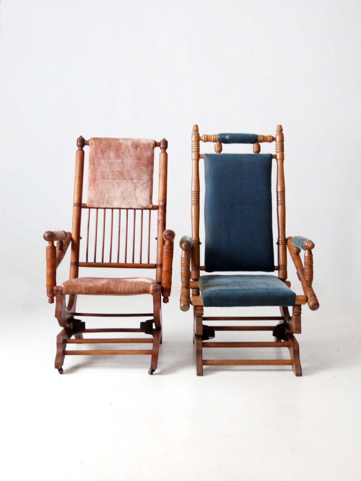 antique Victorian platform rocking chairs pair – 86 Vintage