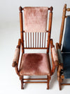 antique Victorian platform rocking chairs pair