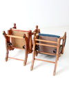 antique Victorian platform rocking chairs pair