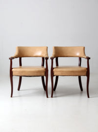 mid century captain's chairs pair