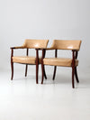 mid century captain's chairs pair