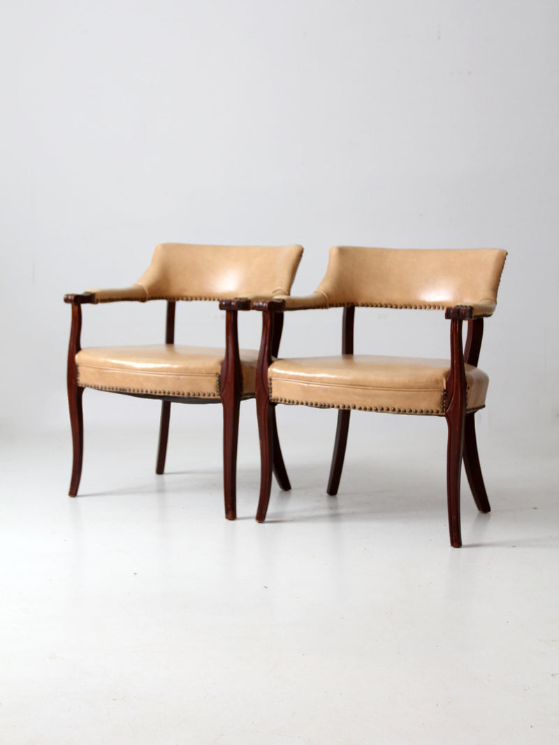 mid century captain's chairs pair