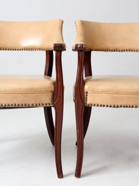 mid century captain's chairs pair