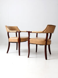 mid century captain's chairs pair