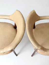 mid century captain's chairs pair