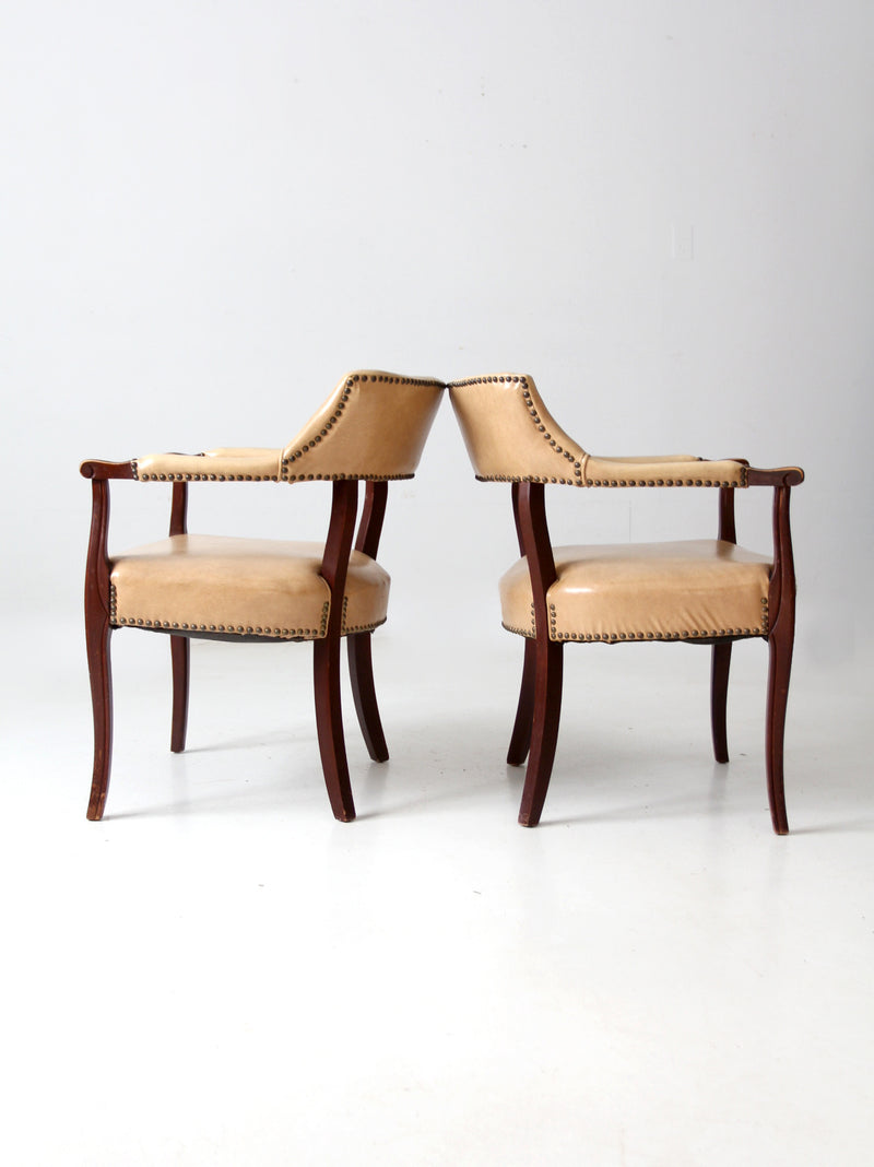 mid century captain's chairs pair