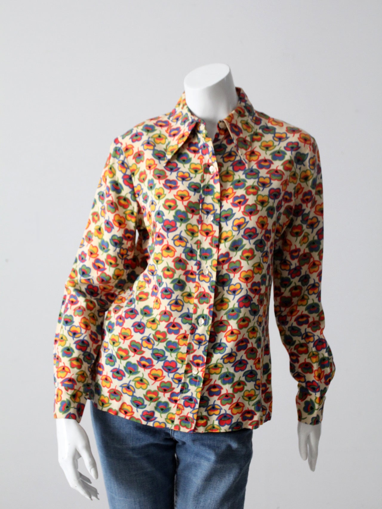 vintage 70s novelty print nylon shirt