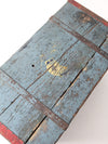 antique blue hand-painted wood trunk