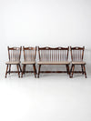 vintage oak dining chairs and bench set 4