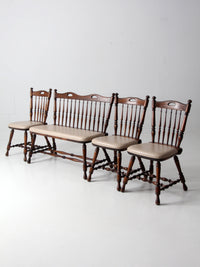 vintage oak dining chairs and bench set 4