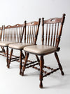 vintage oak dining chairs and bench set 4