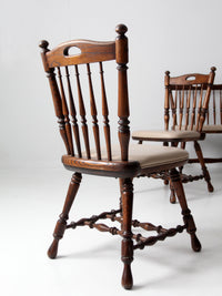 vintage oak dining chairs and bench set 4