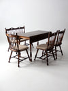 vintage oak dining chairs and bench set 4