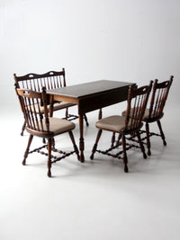 vintage oak dining chairs and bench set 4