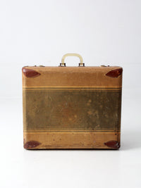 vintage striped canvas suitcase