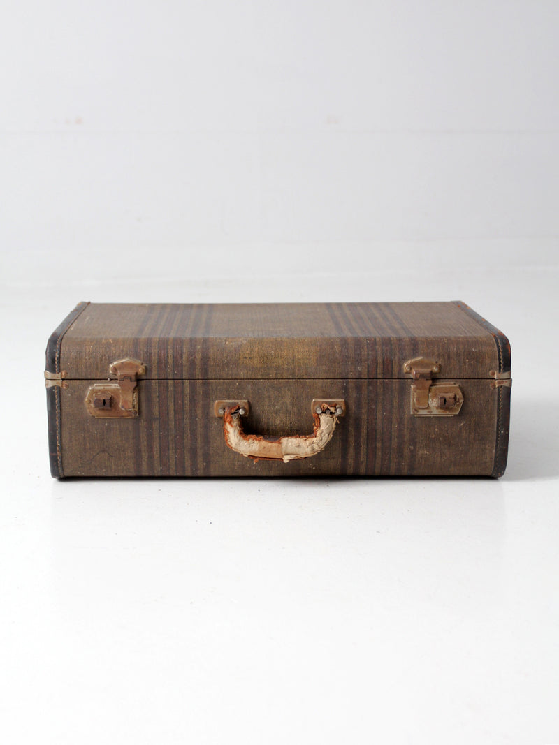 vintage stripe suitcase