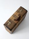 vintage striped canvas suitcase
