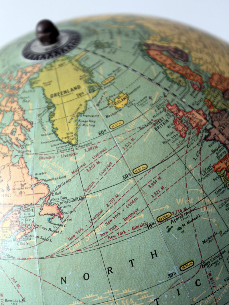 vintage Cram's 10.5 inch terrestrial globe