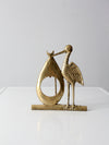 mid century brass stork picture frame