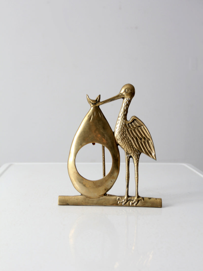 mid century brass stork picture frame