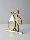 mid century brass stork picture frame